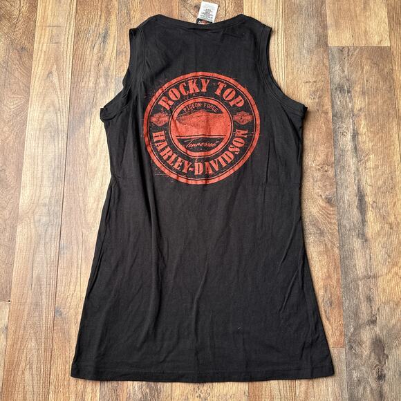 Harley Davidson‎ Tank Top Women's Medium Black Motorcycle V-Neck Tennessee 5886 - Picture 6 of 10